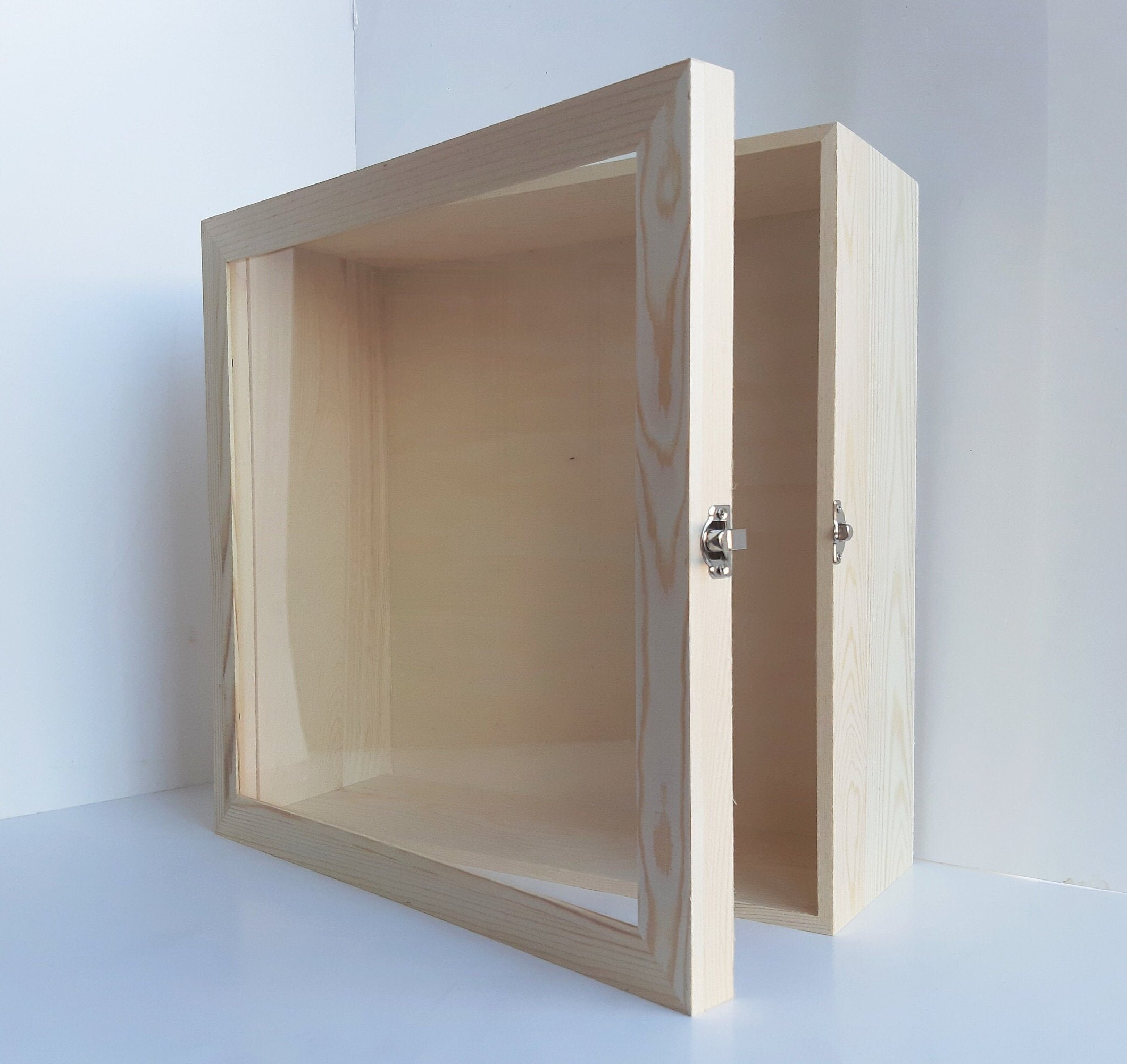 Empty Large Extra Deep Wooden Shadow Box Frame With Glass Etsy UK