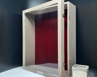 Large Extra Deep Shadow Box Frame Glass, Wooden Memory Box, Living Room Decor Accessories, Personalized Wedding Gift for Couple, Apartment