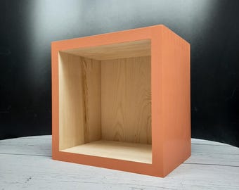 Wooden Cube Shelf for Living Room, Floating Book Shelf for Wall, Bathroom Shelf Decor, Minimalist Apartment, College Dorm Room, Pine Shelf