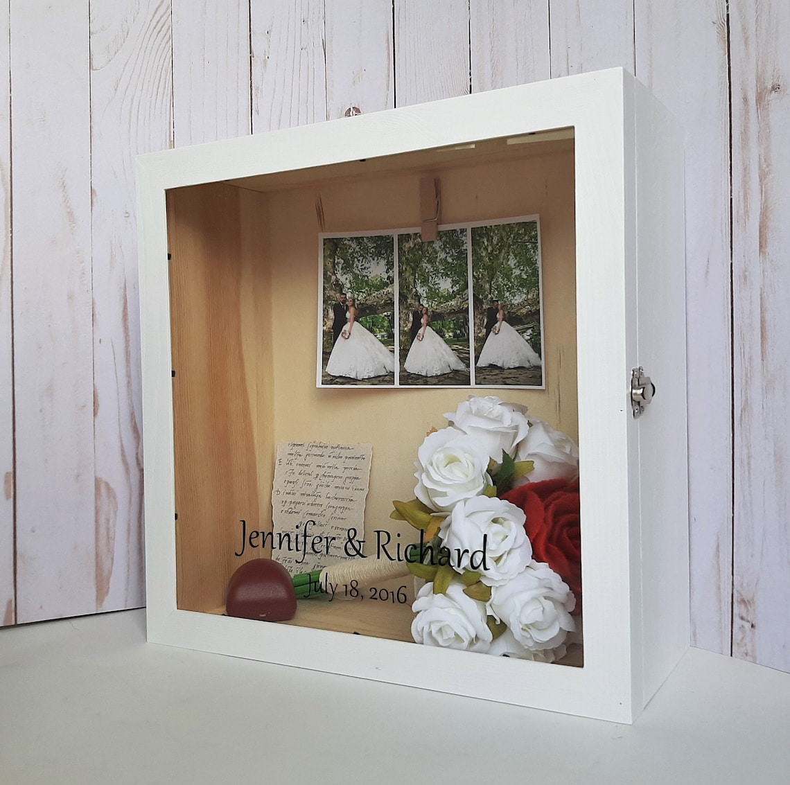 Large Extra Deep Wooden Personalized Shadow Box Frame Glass Etsy