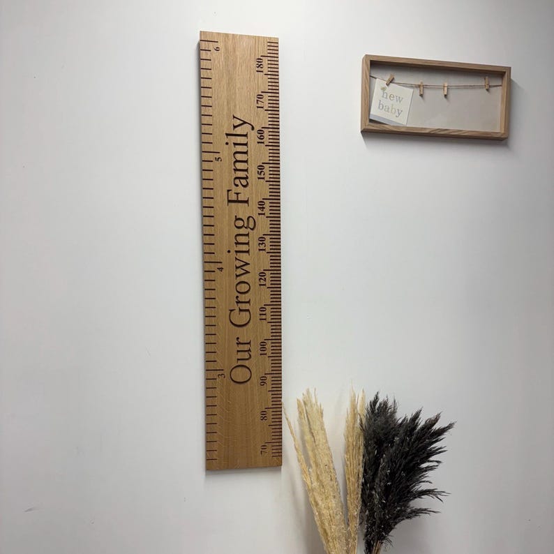 Height Chart Oak MDF Giant Ruler Personalised Engraved Wooden Growth ...