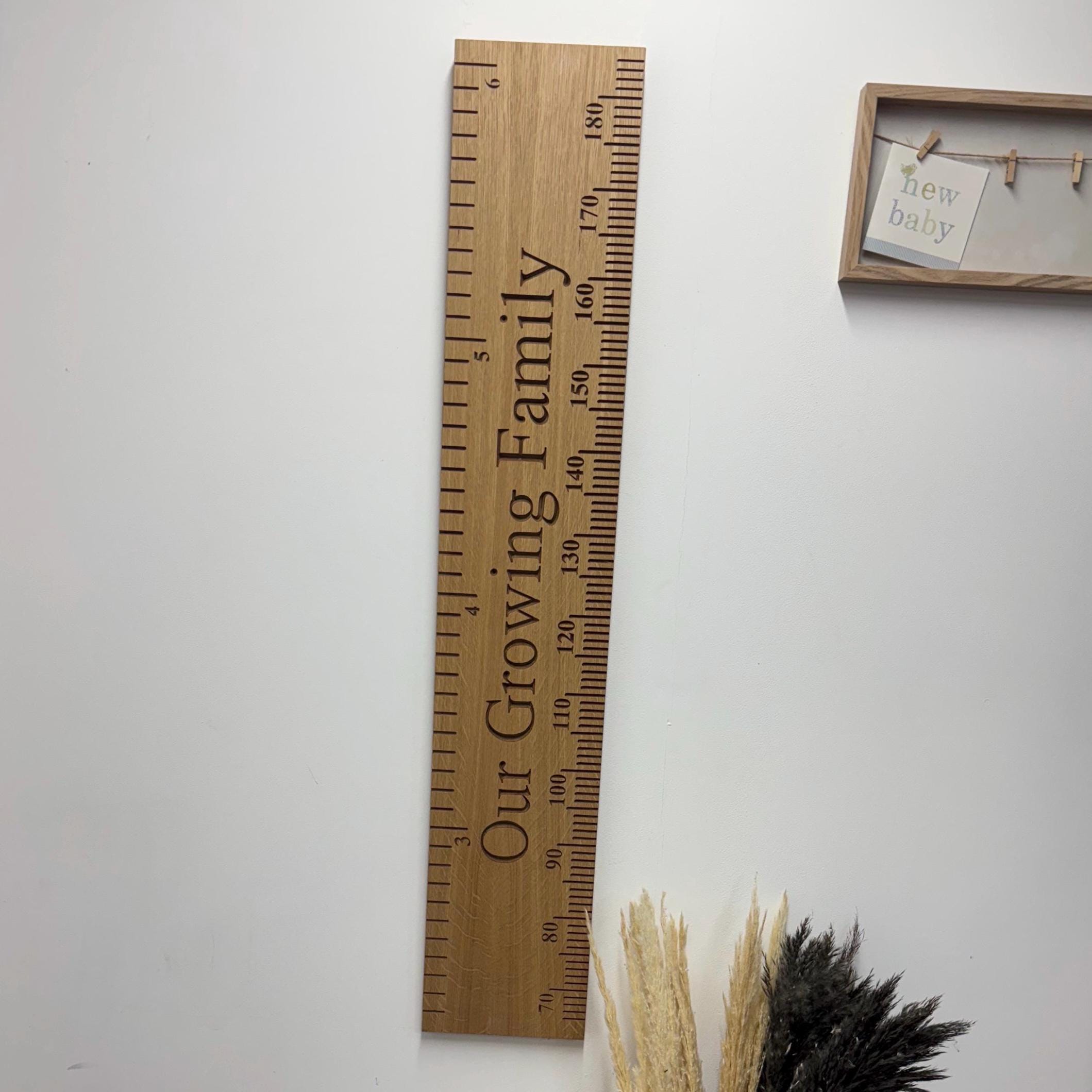 Height Chart Oak MDF Giant Ruler Personalised Engraved Wooden Growth ...