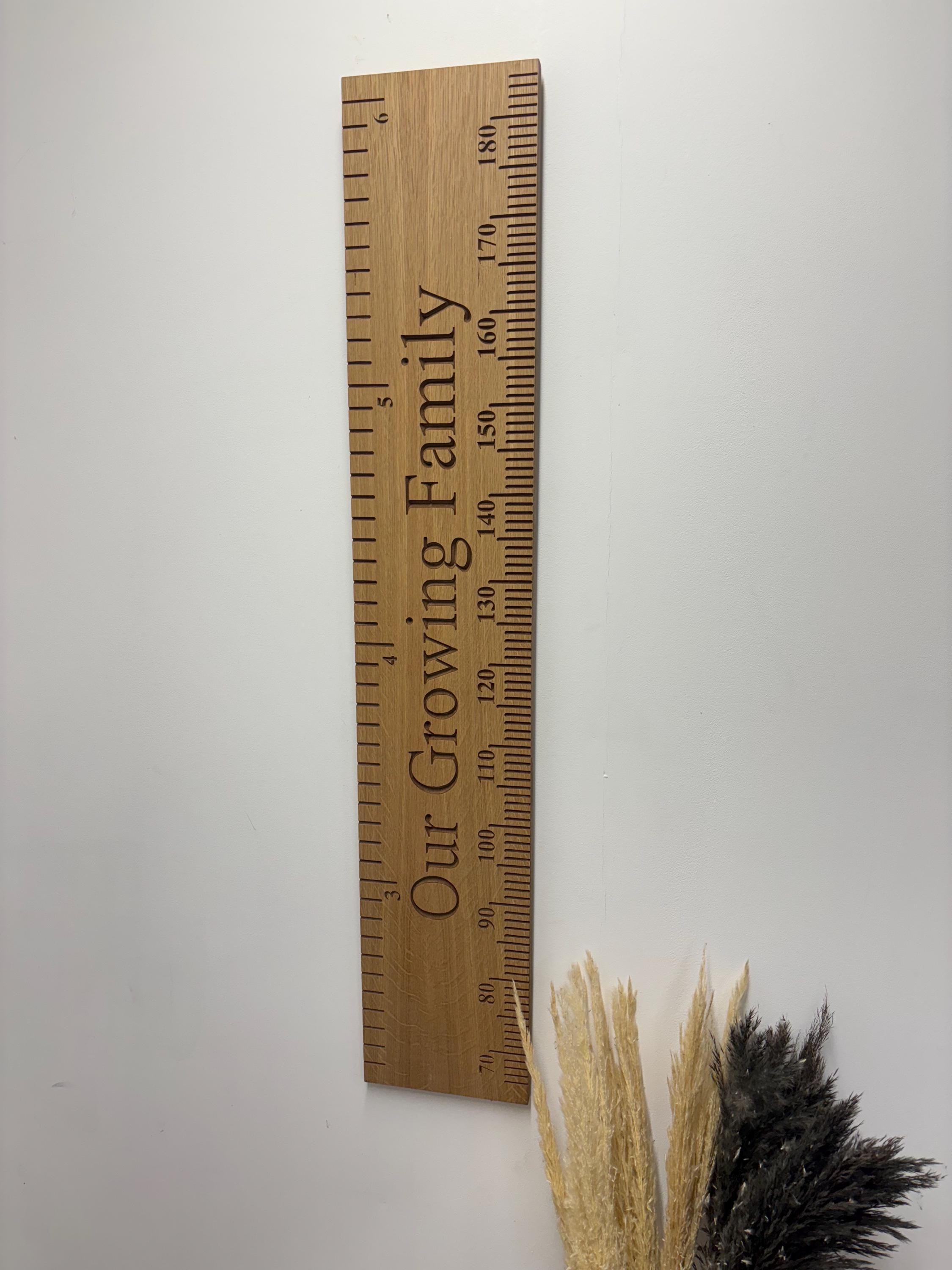 Height Chart Oak MDF Giant Ruler Personalised Engraved Wooden Growth ...
