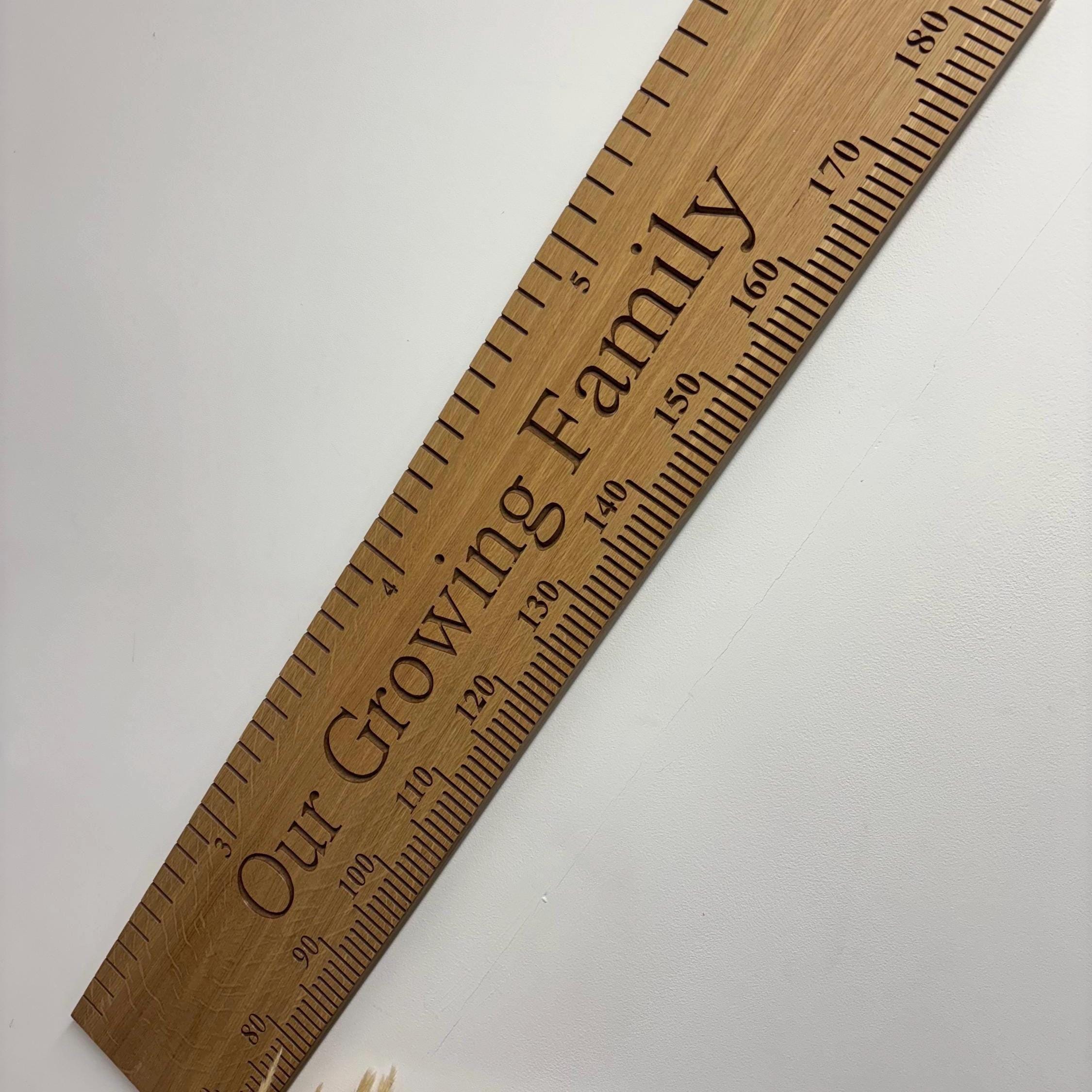 Height Chart Oak MDF Giant Ruler Personalised Engraved Wooden Growth ...