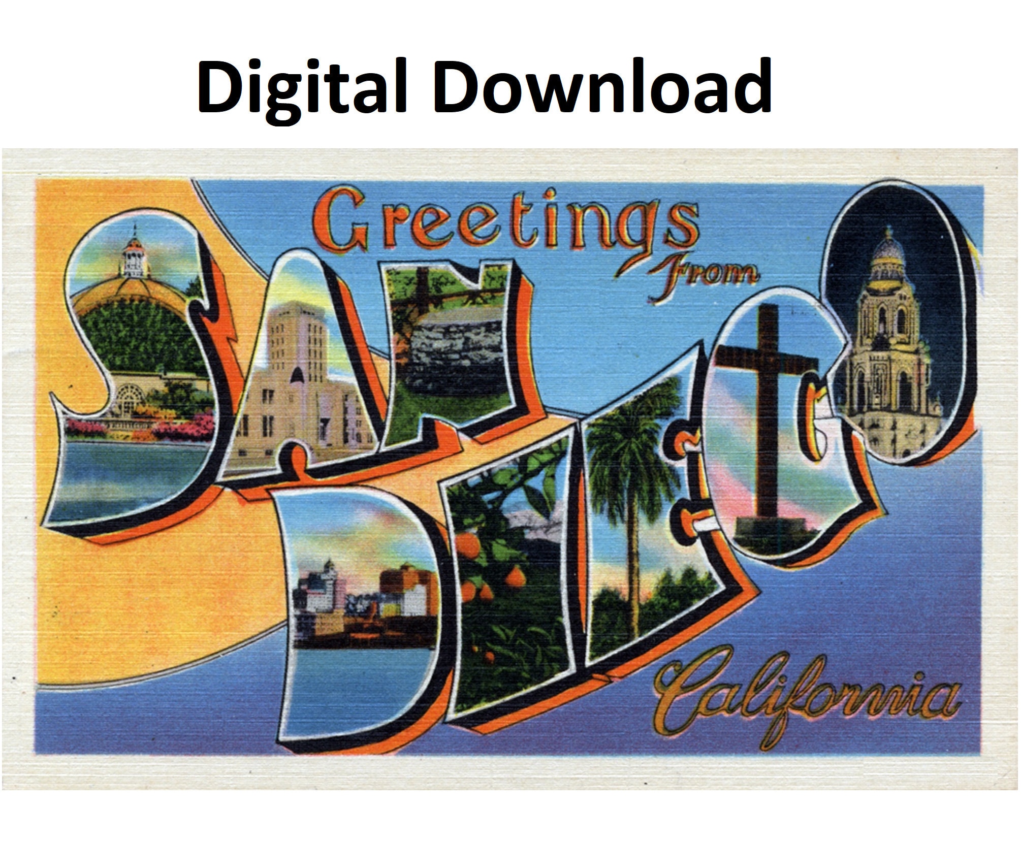 Prints Wall Décor Home Décor Greetings From San Diego California