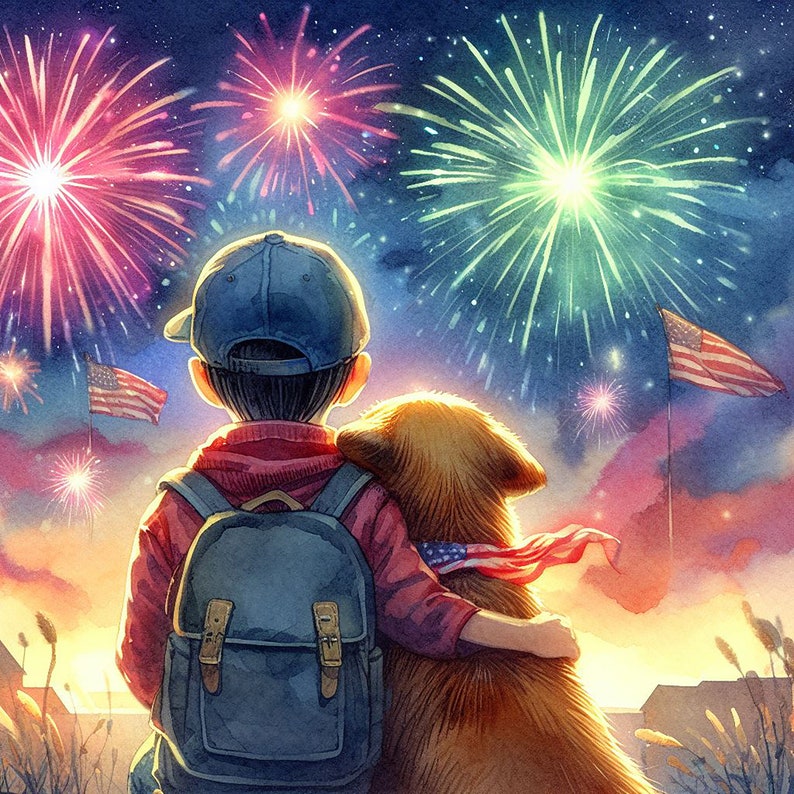 dogs fourth of july fireworks