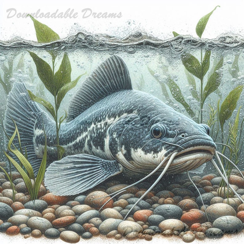 Watercolor Catfish Clipart Bundle: Aquatic Art Images (digital Download ...