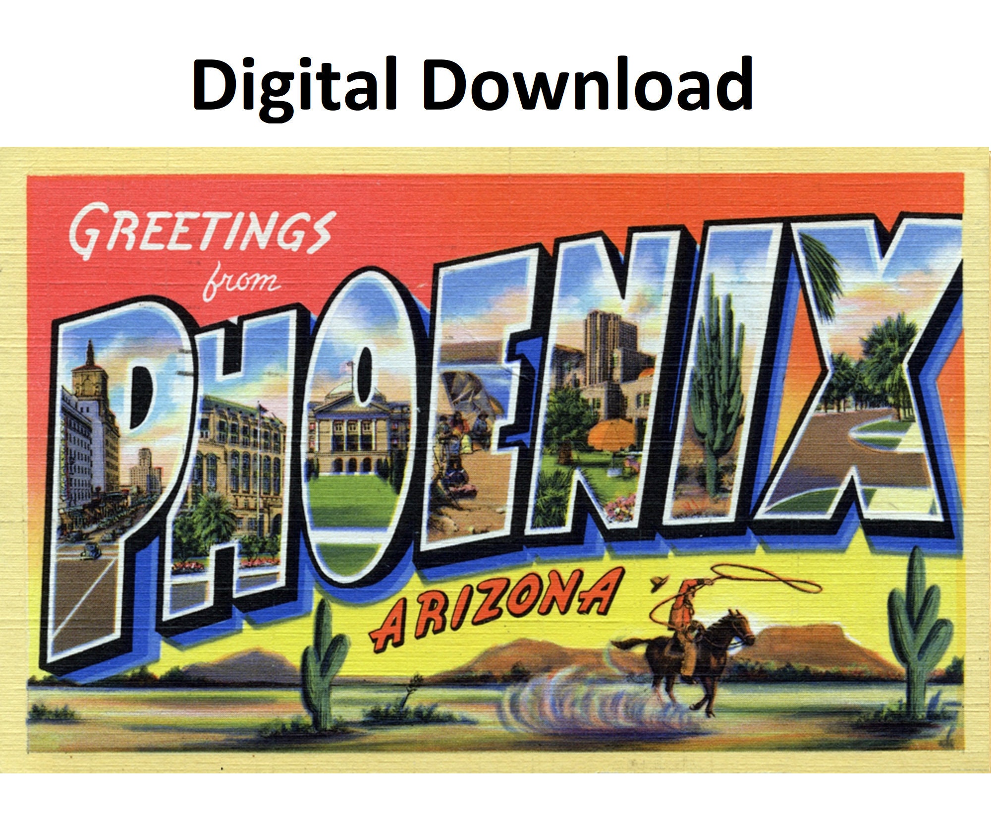 Greetings from Arizona - Vintage Image Postcard – MADE Art Boutique