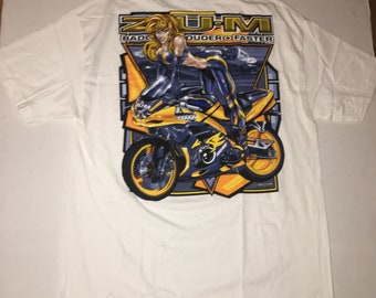 Brand New Vintage 1999 ZUM Biker Racing Huge Graphic Tee Without Tags