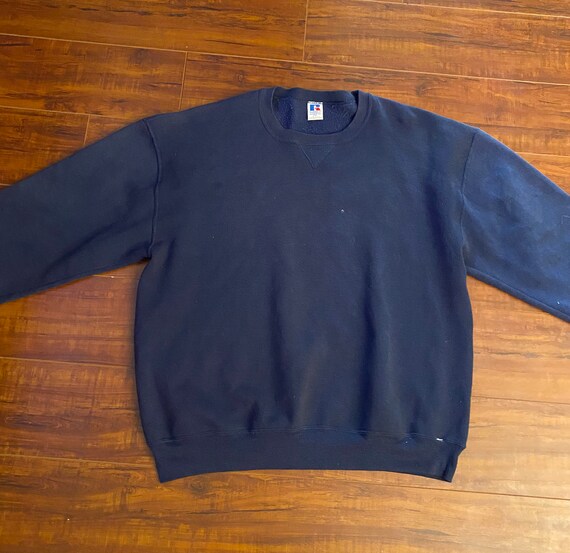 Vintage 90s Russell Athletics Blue Crewneck Sweatshirt Made - Etsy