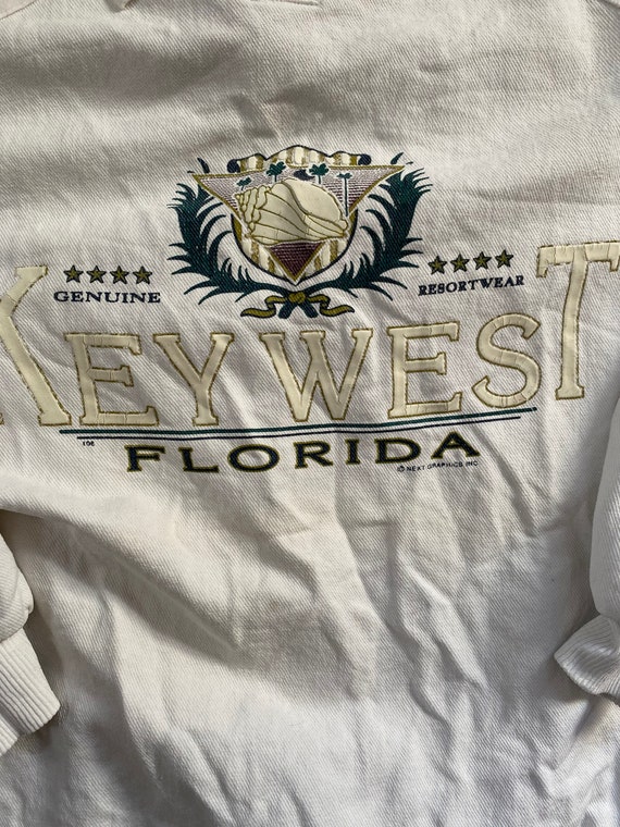 Vintage 80s Key West Florida White Collared Sweat… - image 3