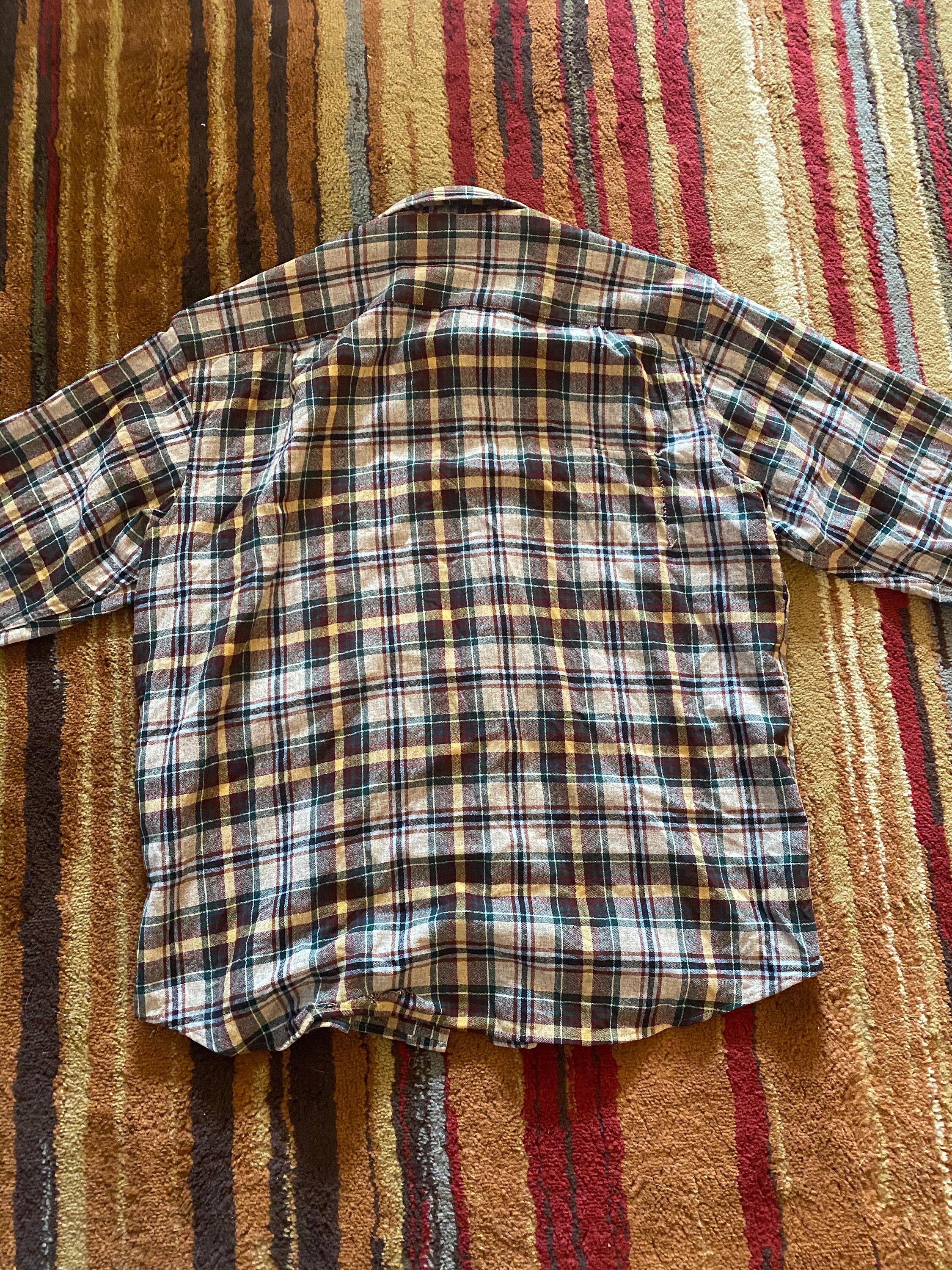 Chemise Vintage Pendleton 100% Laine Vierge - Flanelle à Carreaux - Fabriquée Aux USA - Taille XL