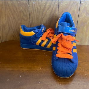 Vintage 2002 Men's Adidas Superstar Blue Orange Shoes Sneakers