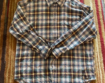 Vintage Pendleton Wool Long Sleeve Plaid Button Up Lodge Shirt Flannel Mens size XL