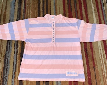 Vintage 80s Guess Products by Georges Marciano Multicolor Striped Polo Shirt USA