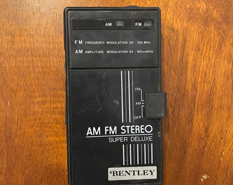 Vintage Bentley WX-7 Super Deluxe AM FM Stereo Receiver Portable Radio