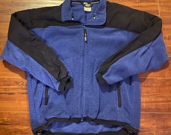 Vintage 90s REI Black & Blue Full Zip Fleece Sweater Jacket Unisex Medium