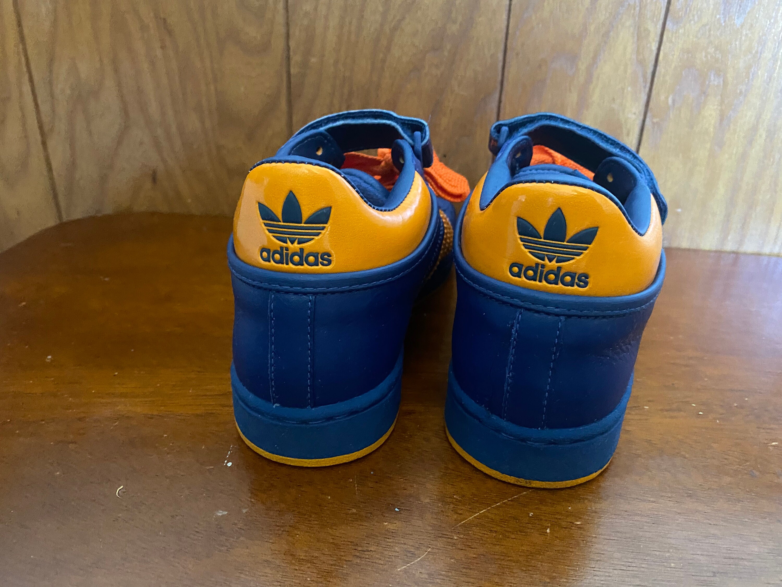 Adidas superstar blue store and yellow