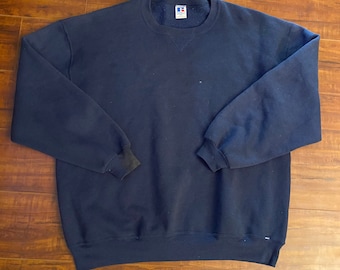 Vintage Russell Athletic Sweatshirt Cardigan 90s XL Cotton Poly
