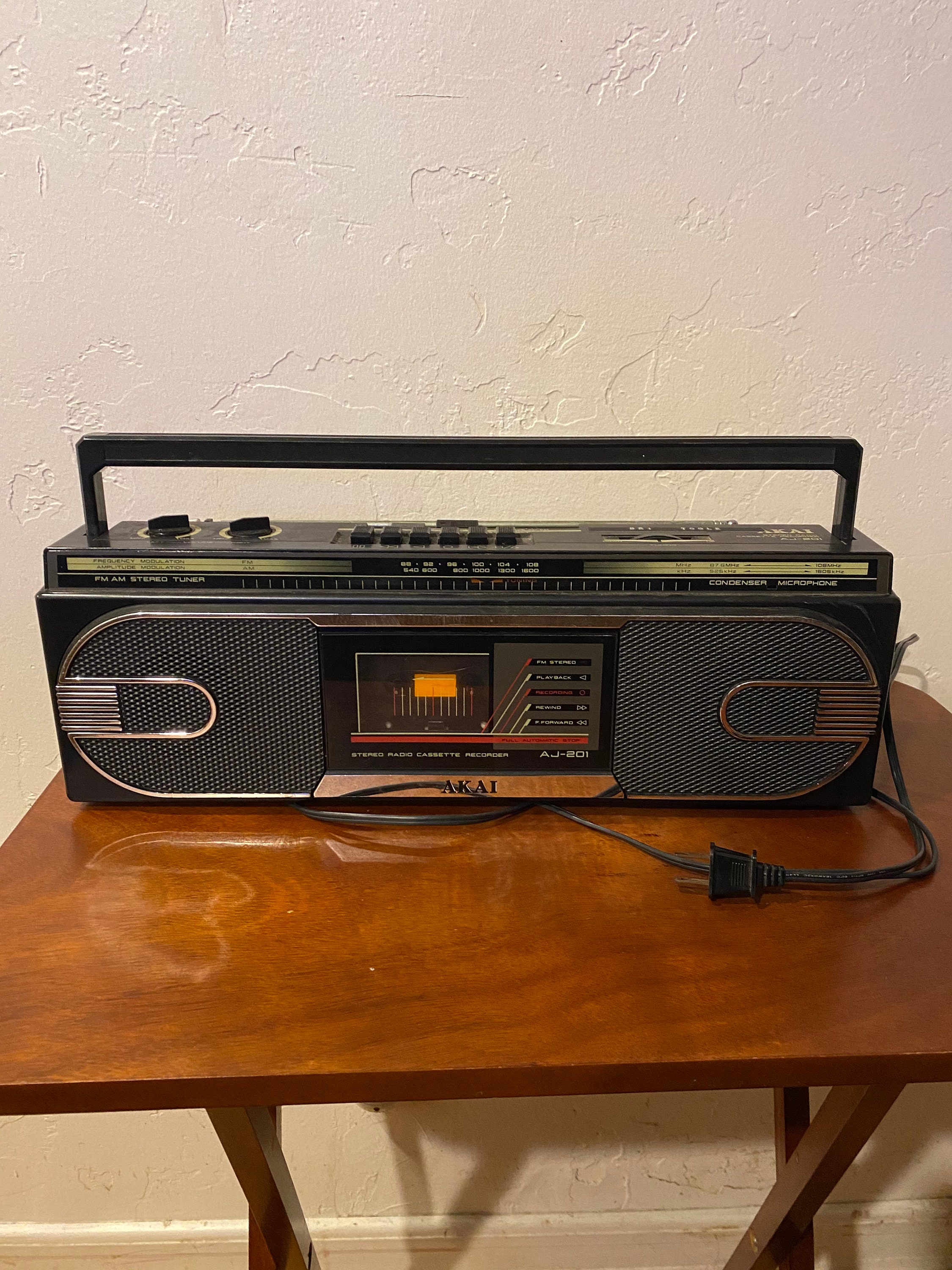 Vintage Akai AJ-201 Radio Cassette Player Boombox Stereo Testé et de  travail - Etsy France