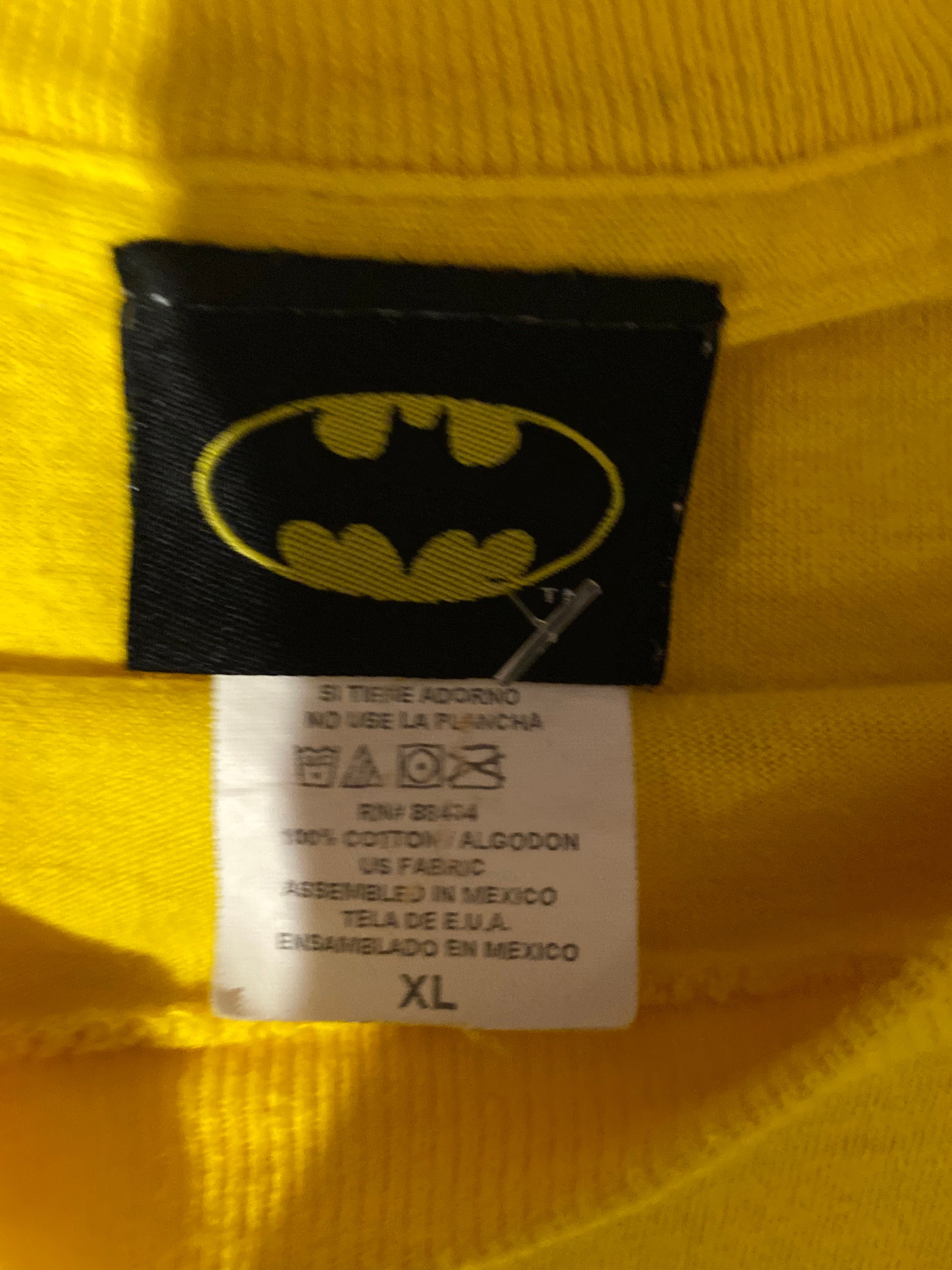 Vintage 90s Batman Logo DC Comics Yellow Tee Shirt Mens Size | Etsy