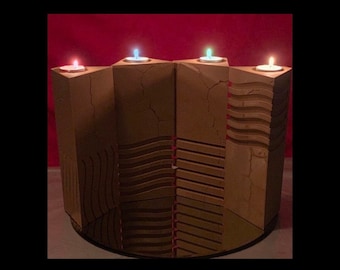 Large, Full-Size The Fifth Element InspiredElemental Stones (Water, Wind, Fire, Earth) WITH Tea Candle Holder High Quality Movie Replica PLA