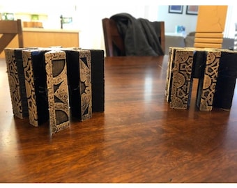 heavier** Hellraiser Inspired Painted functional Box Lament configuration (Movie Replica 1:1 Antique gold rub, PLA) with stand