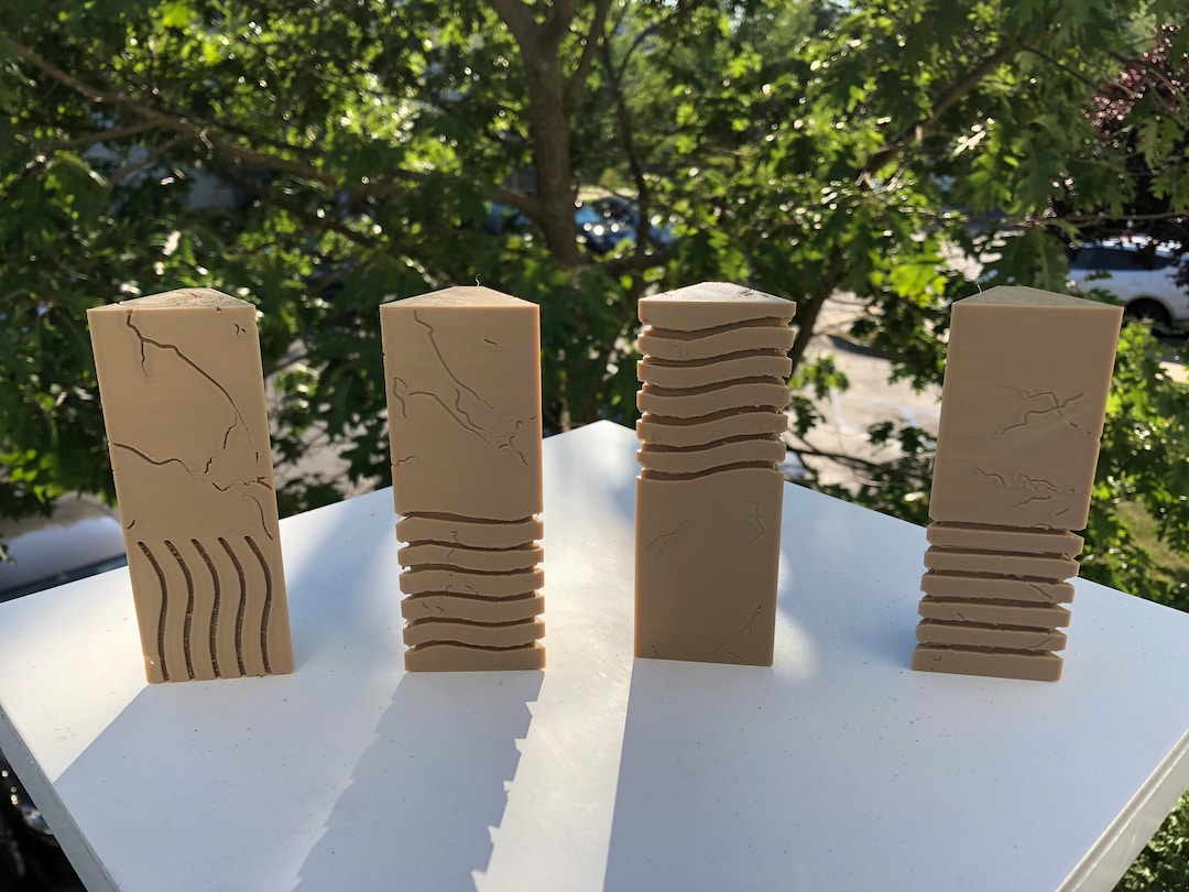 Halfsize the Fifth Element Inspired PLA Elemental Stones water, Wind, Fire, Earth Etsy