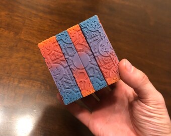 Rainbow Hellraiser Inspired Functional Puzzle Box Lament Configuration, made of PLA