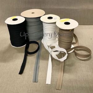Zipper Chain by the Yard-#4.5 Size-Black, Beige, Gray, White-Professional Grade
