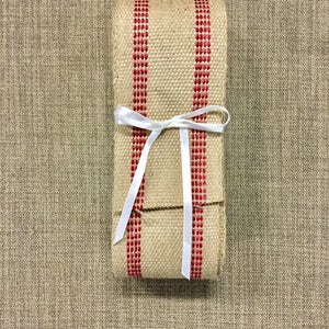 10 yd RED Stripe LINE JUTE WEBBING HEAVY WEIGHT Wholesale UPHOLSTERY  Supplies