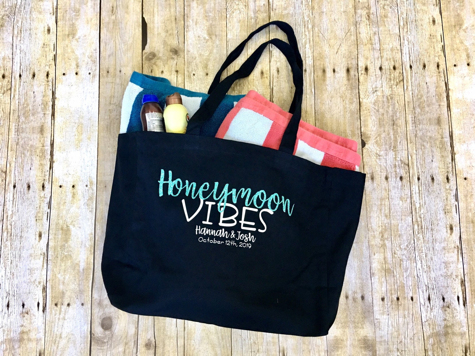 Honeymoon Tote Bag Wedding Tote Mr and Mrs Personalized Tote - Etsy
