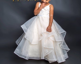 Mermaid Champagne Lace Junior Bridesmaid Dresses