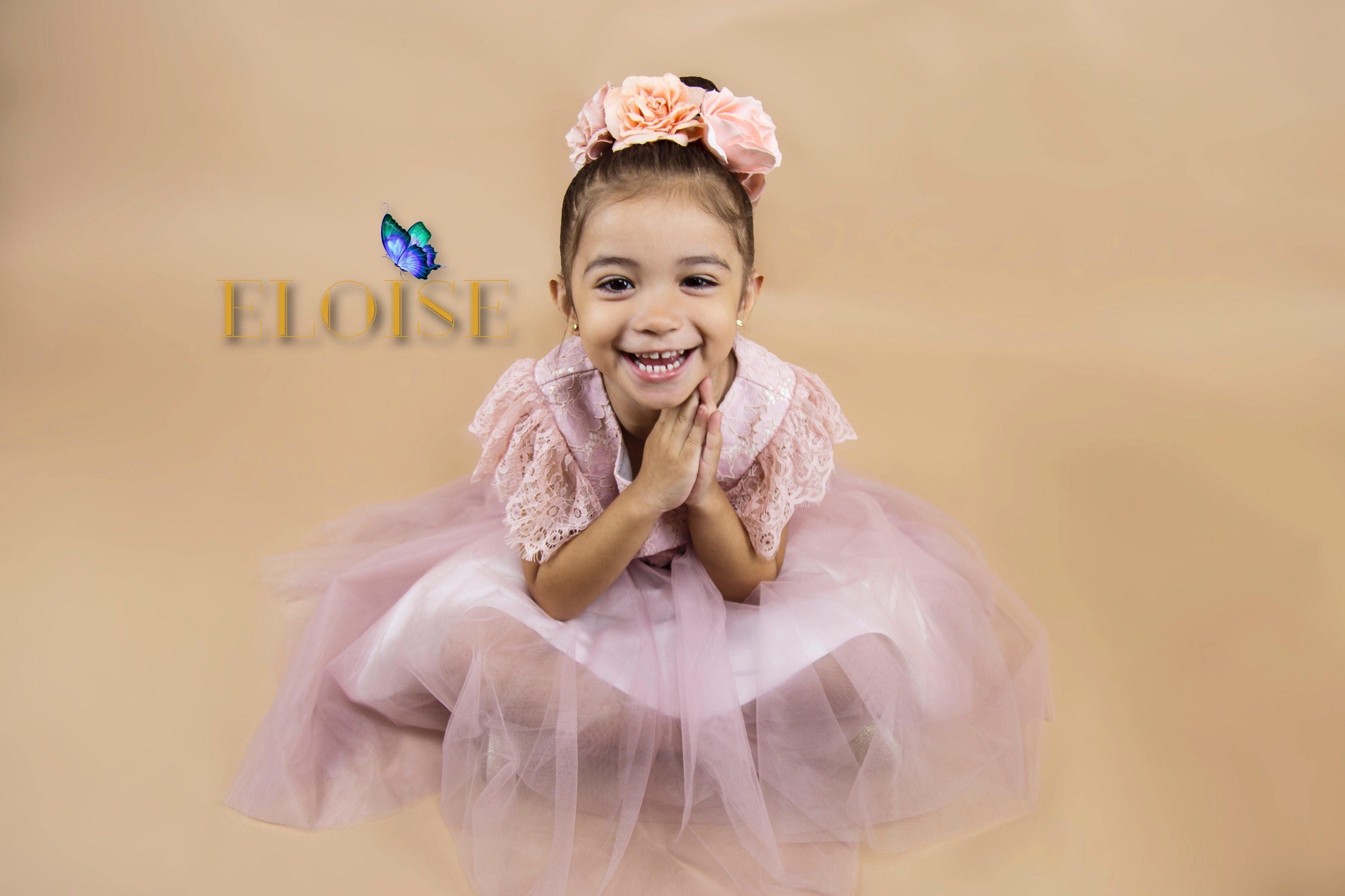 vintage mauve flower girl dress