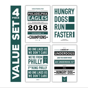 Philadelphia Eagles / Poster Set / Graphic Prints / Philadelphia / Sports Poster / Typography / Football / Value / Super Bowl / NFL