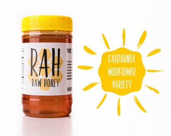 California Wildflower Honey - 1lb - Raw, Un-filtered, Pure Raw Honey - Raw Honey California