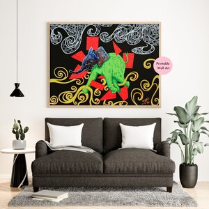 Descarga digital instantánea / Arte de pared imprimible / Arte de pared grande / Impresiones de arte / Arte imprimible / Elefante abstracto - Creado por Jason Warr