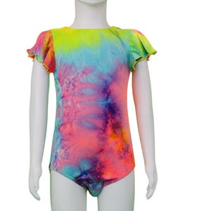 Flutter Sleeve Gymnastics Leotard for Little Girls | Made in USA Dance Outfit | Toddler Ballet Leotard 3M-12Y