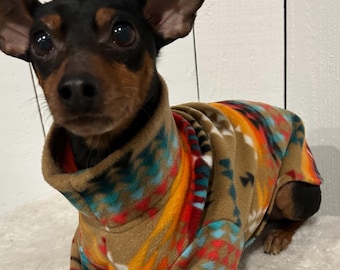 Southwest- Small Breed Dog Coat - Poncho