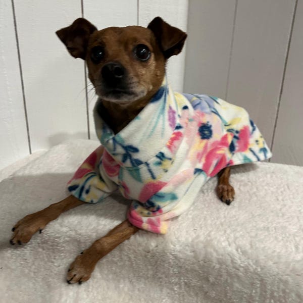 Flowers - Dog Coat - Poncho
