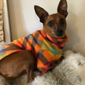 Fall plaid poncho- Small Breed Dog Coat - Poncho