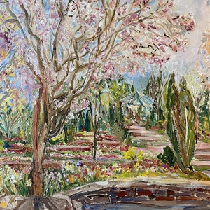 Duke Gardens fine art print, spring garden art, Duke University, North Carolina art, flowers, trees, botanical, floral, garden art, artist