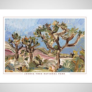 Joshua Tree National Park Poster,  National Park, cactus decor, landscape impressionist, kristin gibson, home decor wall art, christmas gift