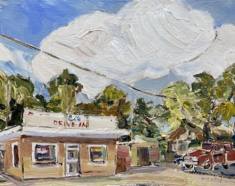 El&#39;s Drive-In Fine Art Print, atlantic beach nc, crystal coast, wall art, coastal decor, beach house decor, kristin gibson, interior design