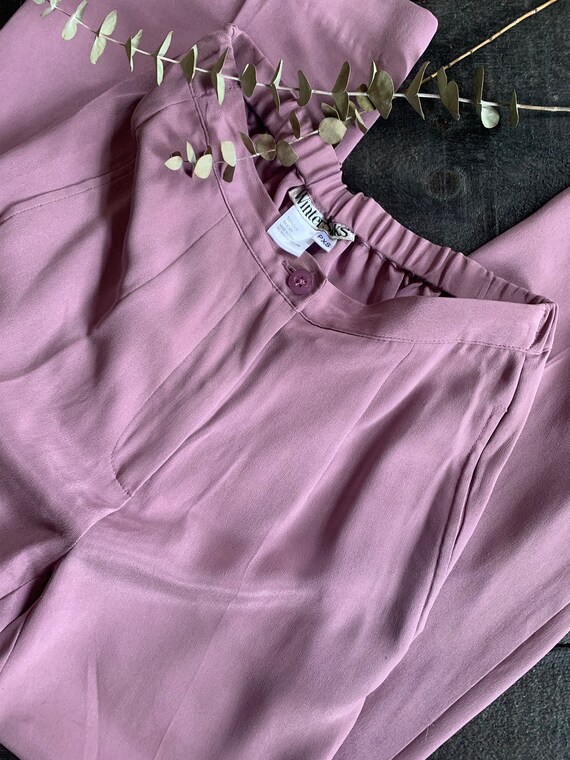 Vintage Dusty Lavender X Small Silk Trousers