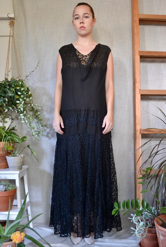 Vintage 1920s Franklin Simon & Co. Evening Gown Bl