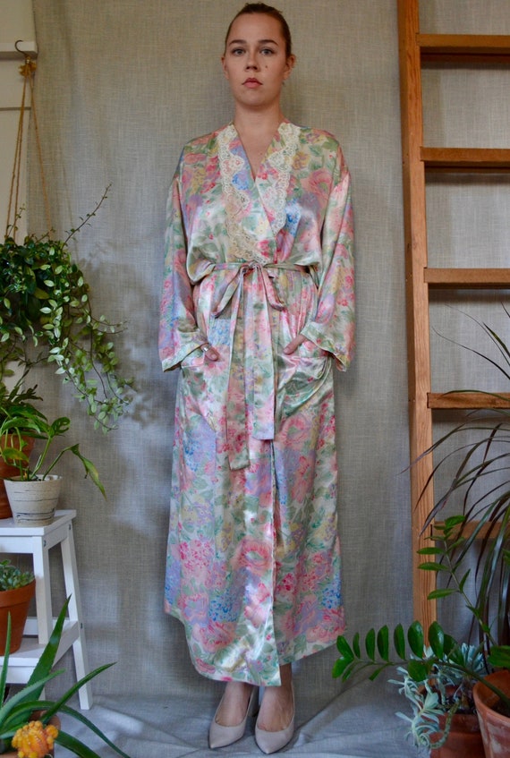 Vintage Victoria's Secret Floral Print Satin Ankle