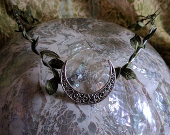 Elven Crown - Woodland Tiara - Goddess Headpiece - Moon Circlet - Handfasting Circlet - Celestial Crown