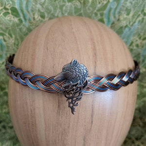 Celtic Braid - Wolf Circlet - Woven Circlet - Man's Circlet - Man's Headpiece - Spirit Animal Headpiece - Fenrir Crown - Forest Crown