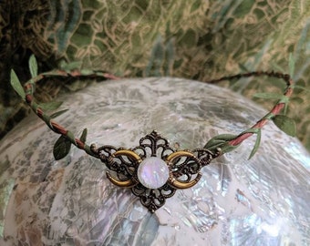 Moon Circlet - Fairy Crown - Woodland Circlet - Goddess Crown - Triple Moon Circlet - Moon Tiara - Woodland Circlet - Witchy Gift